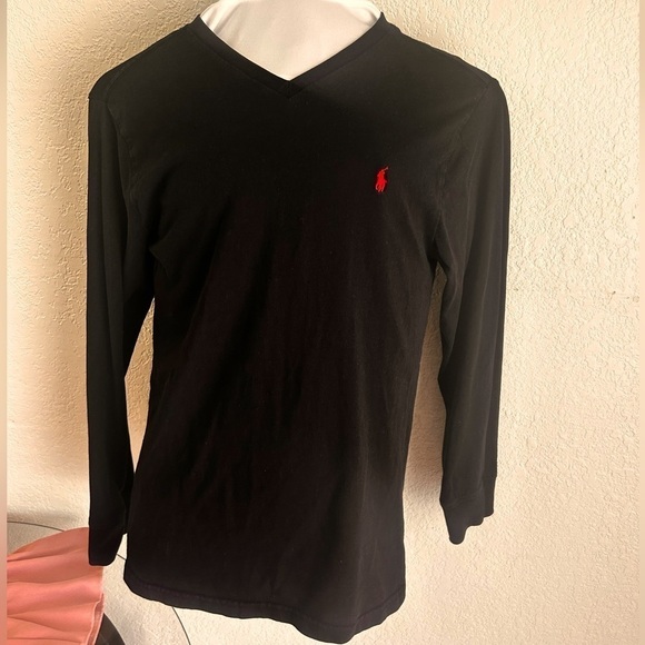 Polo Ralph Lauren Tops - Authentic Polo Long Sleeve V-Neck Top/ Black